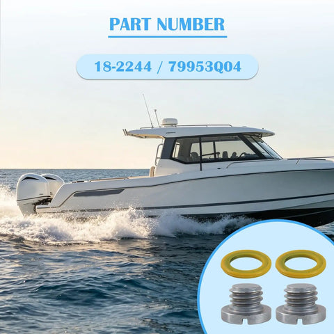 Seize The Day With This Premium 2X Lower Unit Oil Drain Plug Seal Kit For Mercruiser Stern Drives That Totally Stops Gear Lube Leaks And Blocks Water Seepage To Shield Your Drive From Serious Rusty Damage Inside The Hull.. 2 seals and plugs shown