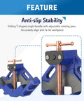 Beefy Heavy Duty Cast Iron Welding Clamp Jig With Two Axis 90 Degree Right Angle Centering Fixture featuring adjustable rotating jaws