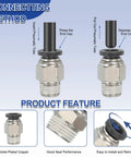 Connecting method of Five Pack Beefy NPT Push To Connect Air Fittings Male Straight 1/4 Inch Tube OD To 1/4 Inch NPT Thread
