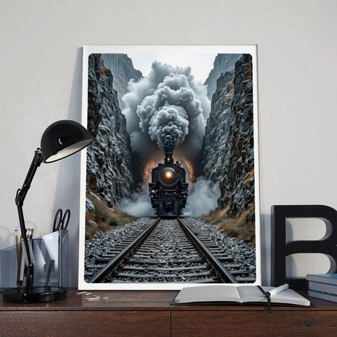 Dope Steam Train Vintage Locomotive Canvas Poster Wall Art For Bedroom And Living Room Decor Retro Railway Tunnel Scene Unframed 24x36 Inch High Resolution Waterproof Eco Solvent Print