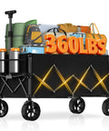 Extra Large All Terrain Folding Wagon Cart With 7.8 Cu Ft Storage And 360 Lb Capacity Big Wheels For Sand Beaches Haul Like A Boss Easy Fold And Load For Grocery Camping Garden And Sports loaded with items