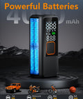 Portable Tire Inflator Air Pump With 150 PSI Rechargeable Cordless Power Digital Pressure Gauge LED Light Auto Shut Off