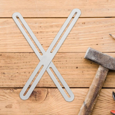 Stainless Steel Adjustable Corner Brace Dual Head With Movable Design Sliding Joining Plates on a wooden surface