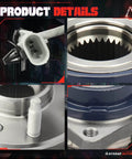 Close-up views of Front Wheel Hub Bearing Assembly Single Unit for Chevy Impala/Monte Carlo/Venture; Buick Century/LaCrosse/LeSabre.