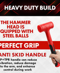 Two Piece Dead Blow Hammer Set With 16oz And 27oz Ball Pein Mallets, Shockproof No Rebound And Sparks And Rebound Resistant features