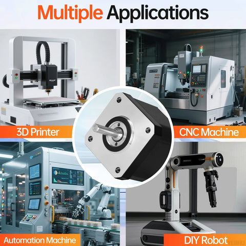 NEMA 17 closed-loop stepper motor with integrated driver; silver mounting face, black housing.