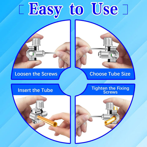 BPV31D bullet piercing valve kit for refrigerator tubing; 1/4, 5/16, 3/8 in OD, four-step installation diagram