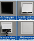 Heavy Duty Fire Rated Drywall Access Panel For Smooth Swing Plumbing And Maintenance Walls Hella Sturdy Galvanized Steel Frame Quick Click Latch White Concealed Hatch Door Cover 30 By 30 Inch installation steps overview.