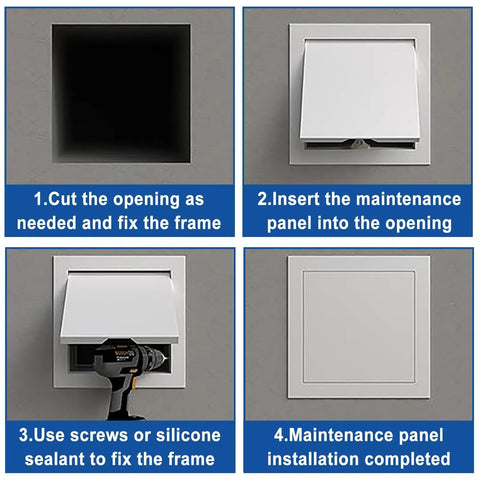 Heavy Duty Fire Rated Drywall Access Panel For Smooth Swing Plumbing And Maintenance Walls Hella Sturdy Galvanized Steel Frame Quick Click Latch White Concealed Hatch Door Cover 30 By 30 Inch installation steps overview.