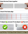 Installation guide for French Cleat Wall Hanger 30 Inch Heavy Duty Z Bar Mount showing alignment check steps.