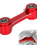 45mm Rear Lowering Link For XR Series Dual Sport Bikes, CNC Machined Suspension Linkage Arm In Red, Adjustable Shock Angle To Drop Ride Height About 1.75 Inches, Compatible With XR250R XR350R XR600R XR650L red alloy link with bearings