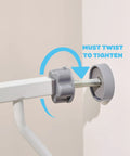 Close-up of adjustment knob on Extra Tall Walk Through Dog Gate For Doorways And Stairs Metal Pet Gate, showing how to tighten.