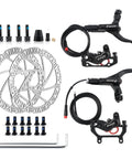 Zoom HB-876E e-bike hydraulic disc brake kit with 180mm rotors, black levers and calipers, mounting hardware