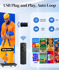 Slick Big 80 Inch P1.86 Flexible Led Screen Digital Signage Display black duo pack with remote, USB, and vivid images for stores.