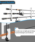 Horizontal Fishing Rod Holder Wall Mount Rack For Boat And Garage White Plastic Poles Storage Dual Pack Of 2 Pole Racks