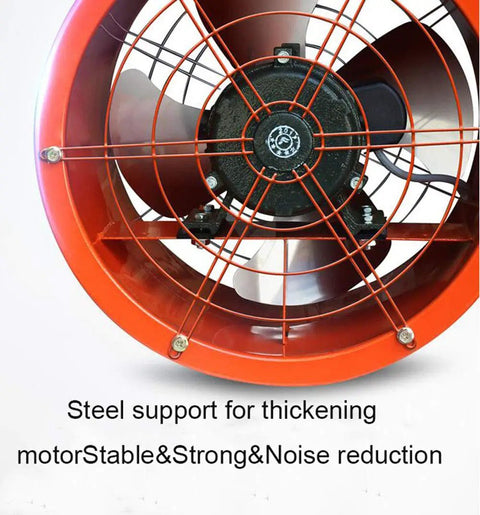 12 Inch Explosion Proof Axial Fan Industrial Portable Ventilator 150W Low Noise Blower With Beefy Steel Impeller front view