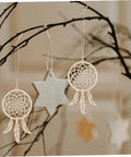 50 Piece Wooden DIY Dream Catchers Kit Unfinished Hollow Wall Hangings Boho Ceiling Decor Paintable Wood Craft Ornaments for Bedroom and Home Projects Great for Wall Art and Cozy Room Vibes hanging on branches