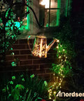 Solar Watering Can Butterfly Lantern With Hook Metal Outdoor Garden Light Waterproof IP65 Hanging Decor For Yard Patio Lawn Totally Perfect Gift For Women Moms Grandmas Christmas Birthdays at night