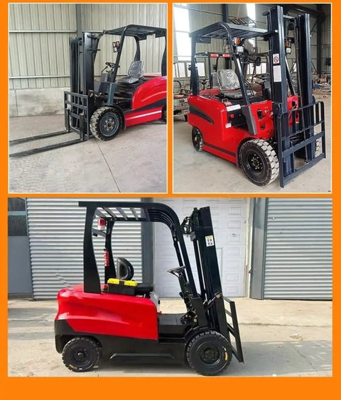 Heavy Duty Electric Forklift For Warehouse Logistics And Dock Loading Featuring Ride On Setup and No Sweat Pallet Handling For Top Shelf Inventory Hustle side view in warehouse setting.
