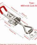 Beefy Heavy Duty Stainless Steel 304 Adjustable Toggle Clamp Catch With Lock Hole, Quick Release Anti Slip Push Pull Clasp, diagram