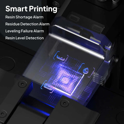 Saturn 4 Ultra 16K Resin 3D Printer with 10 Inch Mono LCD, smart printing features displayed on screen