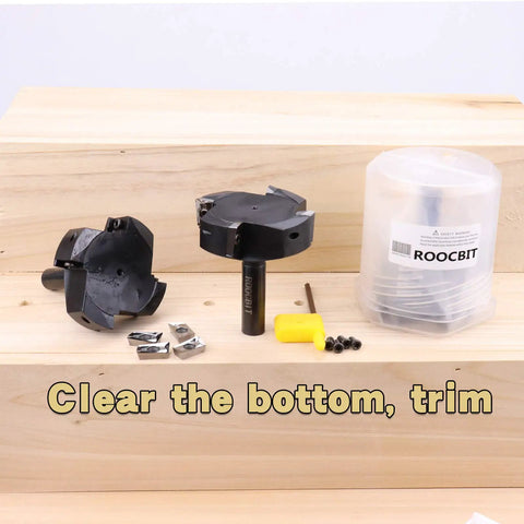 CNC Spoilboard Surfacing Router Bit, Two And A Half Inch Diameter, Half Inch Shank, Four Wing Beefy Cutter For Aluminum, Wood And Acrylic