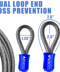 Half Inch Built Tough Heavy Duty Security Cable Lock With Loops For Outdoor Use, showing dual loop end design with dimensions