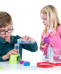 Kids First Science Lab Kit For Preschoolers Ages 3 And Up With 24 Durable Colorful Plastic Tools being used by children