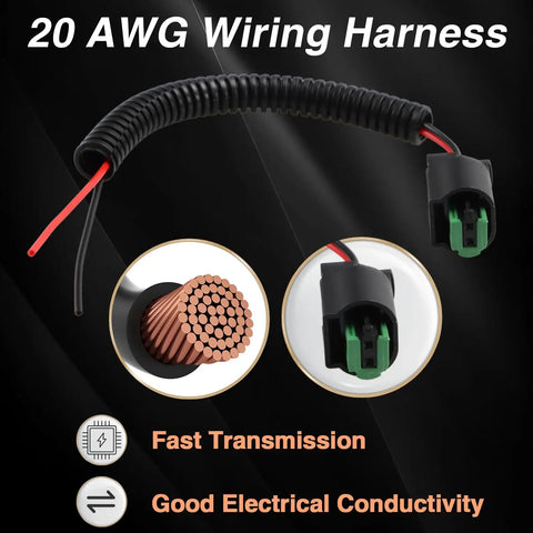 Boss Tier Battery Current And Voltage Sensor With Wiring Harness Exact Swap For Honda Civic showing 20 AWG wiring harness with connectors.