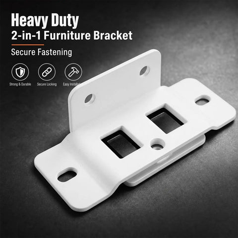 Beefy 2 In 1 Cold Rolled Steel Corner Brace And Furniture Connector With Safety Card Slot For Beds Tables Shelves Wardrobes