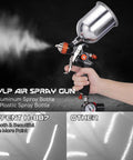 Dang Good HVLP Spray Gun Set Delivering Smooth As Butter Coverage, Ergonomic Aluminum Alloy Air Paint Sprayer Kit with aluminum and plastic bottles