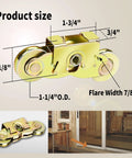 Two Set Gliding Patio Door Tandem Roller Assembly Replaces 1997061 And Is Compatible With 200 Series Perma Shield Narroline And 400 Series Frenchwood Gliding Doors Since 1982 Featuring One And A Quarter Inch Steel Ball Bearing And Side Adjustable, shown with measurements and patio door installation