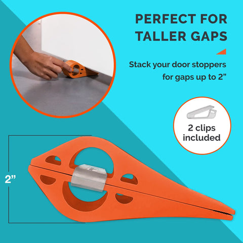 Heavy Duty Rubber Door Stoppers Set Of 6 For Carpet Hardwood Concrete And Tile Doors Wedges With 2 Inch Gap Capability