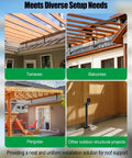 Three Pack 3.6 Inch Pergola Roof Riser Brackets Saddle Style For Patio Pergola 18 Inch High Black Finish installations
