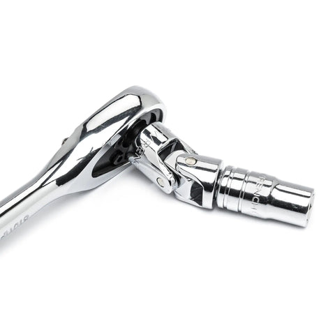 Close-up of a 51 Piece One Quarter Inch Drive Six Point 120XP Mechanics Tool Set Standard and Deep Sockets SAE and Metric