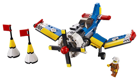Creator 3in1 Race Plane Build Kit With Helicopter And Jet Modes, 333-Piece Set, plane model with open cockpit and propeller