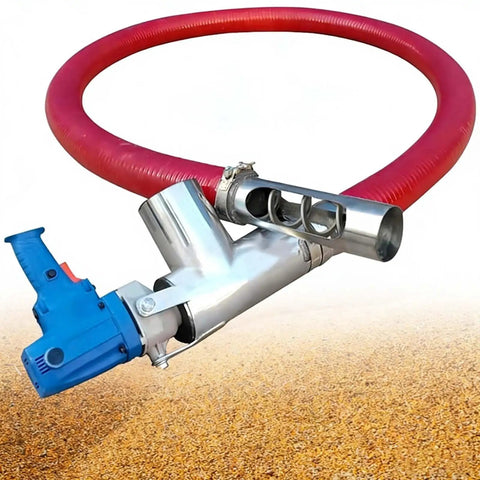 2200W High Power Grain Conveyor With 100 To 200 Kilograms Per Minute Output, featuring suction hose and screw auger.