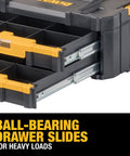 Sturdy TSTAK Tool Storage Organizer With Double Drawers Holds Up To 16.5 Lbs, Ball Bearing Drawer Slides, Bi Material Handle