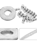 Heavy Duty Stainless Steel Hose Clamp Roll With Adjustable Cut To Fit Strap Design For Water Hoses And Vents Plus Sturdy Metal Clamp Kit Perfect For Damp Environments And High Pressure Seals That Actually Hold Tight. coil and clamps
