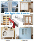 5.7 Inch Self Adhesive Aluminum Cabinet Handle Set Of 2 Peel And Stick Sliding Barn Door Pulls displayed on various furniture and doors.