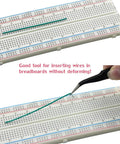 Hella Solid Breadboard Jumper Wire Kit Featuring 14 Assorted U Shaped Cables And Flexible Male To Male Solderless Wires Plus Tweezers for easy wire insertion.