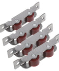 Stainless Steel Sliding Window Roller Double Wheel Heavy Duty Track Replacement 4 Pack view showing smooth red roller wheels.