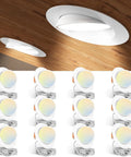 Real Deal 12 Pack 6 Inch 5Cct Dimmable Led Recessed Ceiling Lights With Hecka Bright 360 Degree Adjustable Tilt For Kitchen Bedroom And Living Room Easy Drop Install, white downlights on ceiling.
