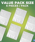 Big Clear Storage Bags Six Pack Extra Large 40 By 60 Inches waterproof see through plastic bags displayed on a green background.