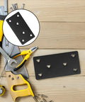 Stainless Steel Corner Brace Plates Set For Wood Shelves, tool set and screws, sleek black finish for easy install