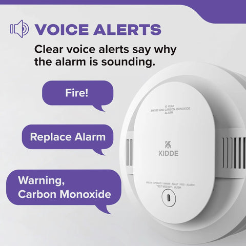 2 In 1 Smoke And Carbon Monoxide Detector With 10 Year Battery For Home Safety No Nonsense Protection Model 30CUD10 V 1 Pack Fast Smoke Detection 85 Decibel Alarm Red LED Indicator, voice alerts