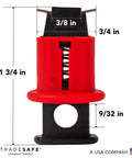 Three Pack Circuit Breaker Lockout Device For Three Eighth Inch Toggle Holes Standard Miniature Lockout Kit measurements