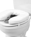 Raised Toilet Seat Cushion 2 Inch Thick Padded Comfort Riser Universal Fit Portable With Adjustable Straps Easy Clean Foam Padding In Durable Naugahyde Quick Install For Seniors And Caregivers on toilet