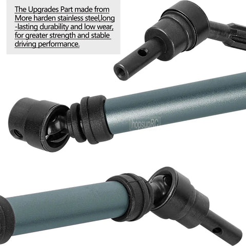 Heavy Duty Beefed Up Alloy RC Drive Shaft Upgrade Kit For One Eighth Typhon 3S BLX And Typhon Mega 550 Steel CVD Front And Rear Driveshafts Hardened Four Piece Titanium Upgrade Easy Install Boost Strength And Durability, RC drive shaft close-up
