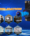 Dope 1080P USB2.0 Camera Module With 100 Degree Wide Angle No Distortion Lens shown with applications and ELP logo
